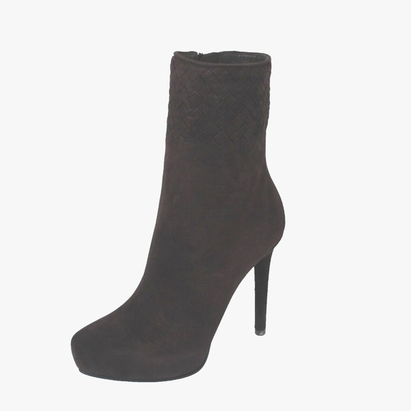 NIB WOMENS BOTTEGA VENETA WOVEN SUEDE POINTED TOE ANKLE BOOTS - Picture 1 of 9